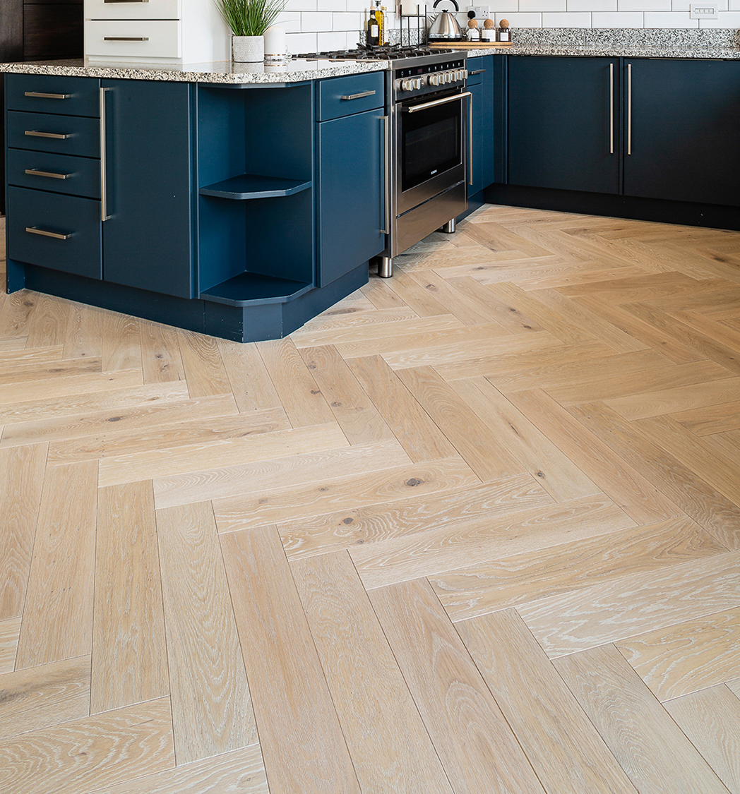 Bespoke wood floor in domestic space
