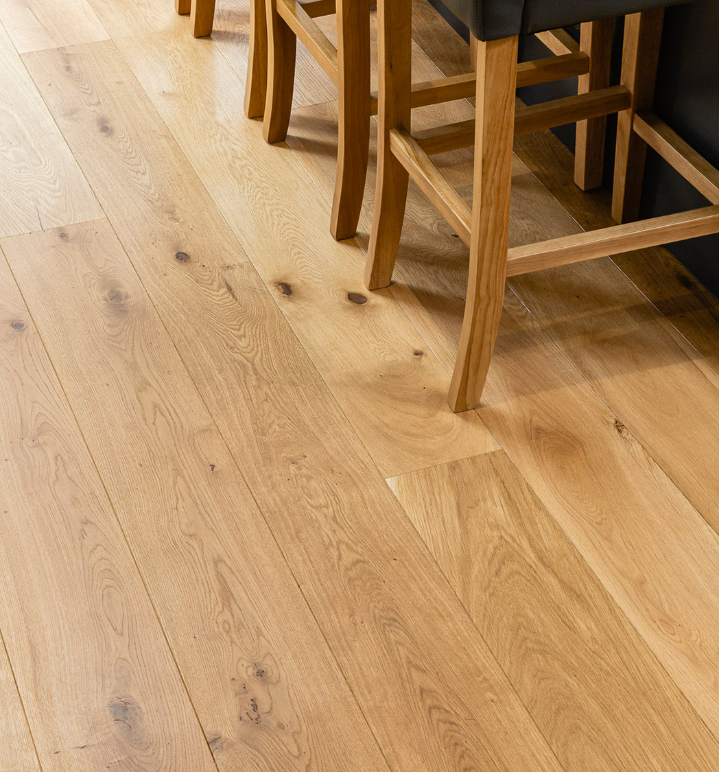Bespoke wood floor in domestic space