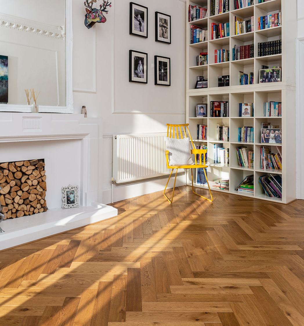 Bespoke wood floor in domestic space