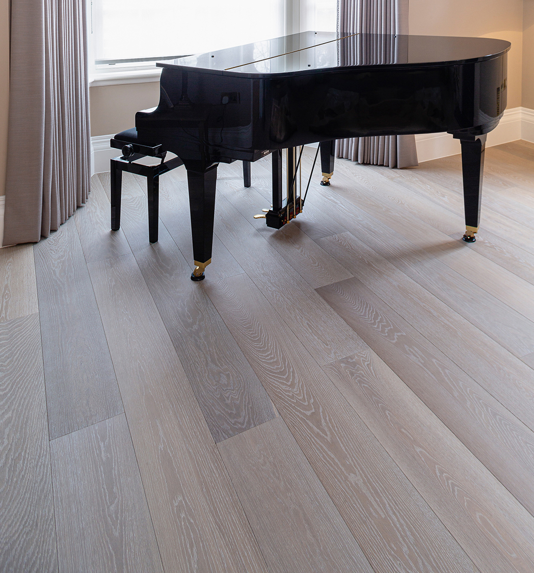 Bespoke wood floor in domestic space